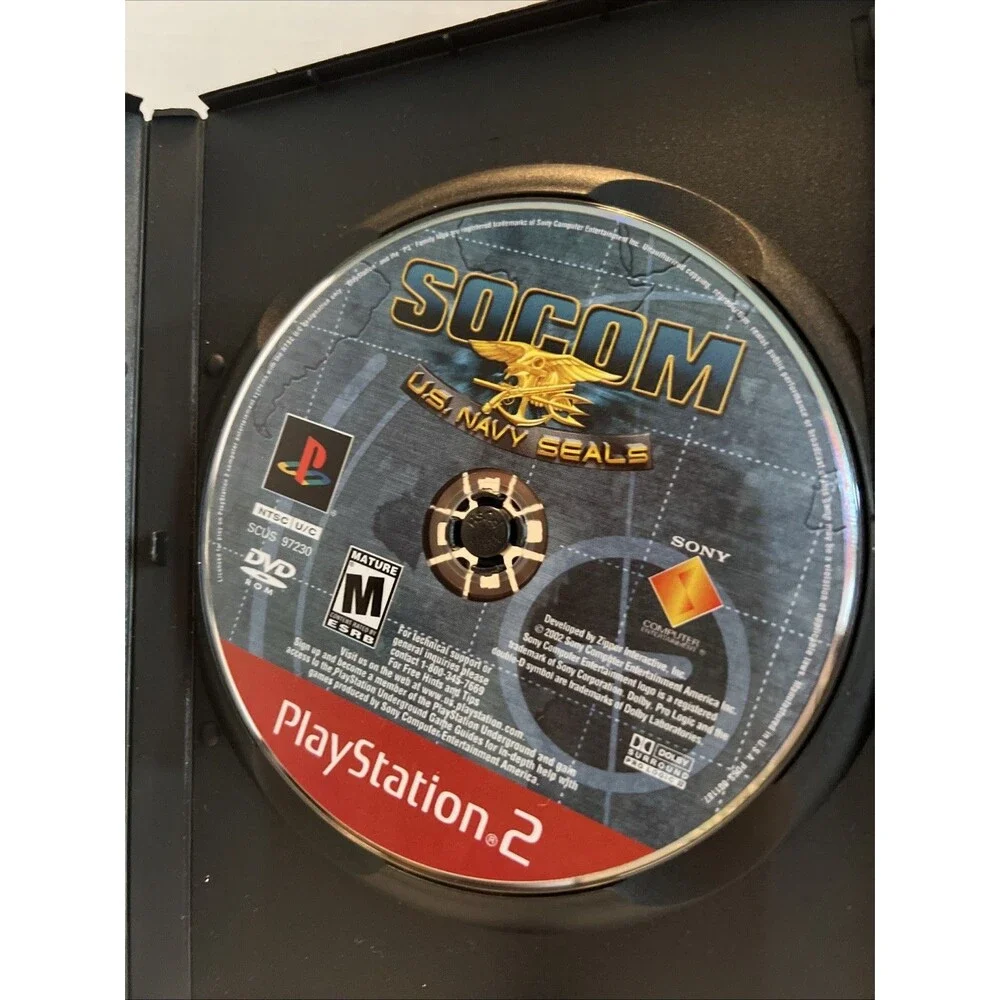 SOCOM: U.S. Navy SEALs (Sony PlayStation 2, 2002) Disc & Manual - No Coverart